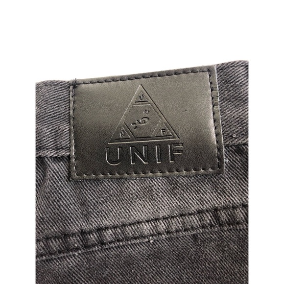 UNIF Slitz Black Denim High Waist Shorts Size 26 - Picture 5 of 5